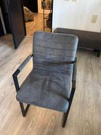 Eetkamerstoelen, metalen frame met antraciete zittingen, Ophalen, Zo goed als nieuw, Minder dan 75 cm, 50 tot 75 cm