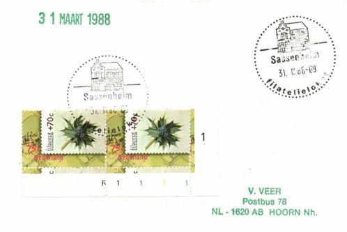 Filacept 1988, afstempeling filatelieloket Sassenheim - 31.0, Postzegels en Munten, Brieven en Enveloppen | Nederland, Overige typen