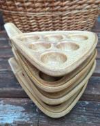 Escargot ovenschaaltjes 6 puts, grès driehoekig, 4 stuks, Antiek en Kunst, Ophalen of Verzenden