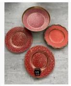 4 x antieke koperen bewerkte schaaltjes kleur pootjes India, Antiek en Kunst, Antiek | Koper en Brons, Ophalen of Verzenden