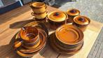 Prachtig bruin en bruin/geel servies uit de jaren 70, Ophalen, Gebruikt, Overige typen, Overige stijlen