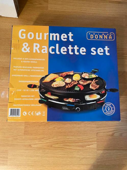 Gourmet Raclette set Primadonna 8 personen - als nieuw, Witgoed en Apparatuur, Gourmetstellen, Zo goed als nieuw, 8 personen of meer