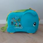Leuke blauwe kinderkoffer / loopauto, Ophalen, Gebruikt, Hard kunststof, Wieltjes