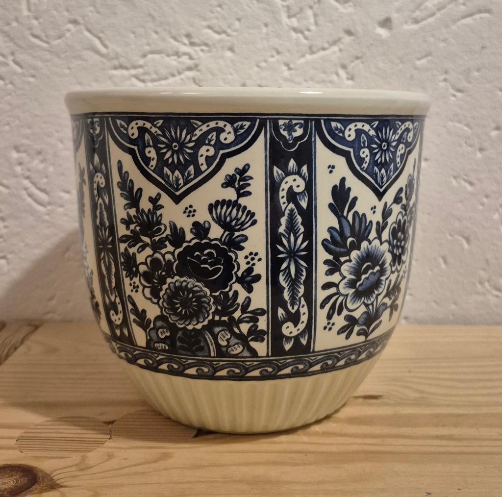 Delfts blauwe bloempot, Antiek en Kunst, Ophalen of Verzenden