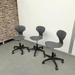 Set 3x Eromesmarko verrijdbare kunststof stoel bureaustoel, Huis en Inrichting, Bureaustoelen, Ophalen, Gebruikt, Zwart