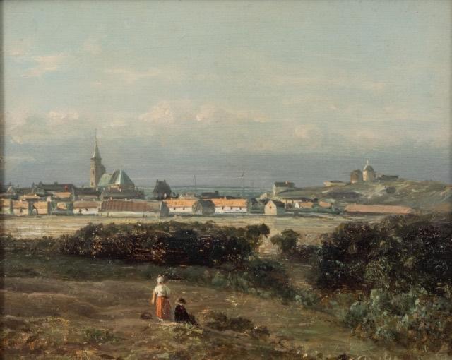 Johannes Josephus Destree (1827-1888), Scheveningen, Antiek en Kunst, Kunst | Schilderijen | Klassiek, Ophalen of Verzenden