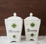 Brocante kruidenpotjes, Muscade en Lauriers, Ophalen of Verzenden