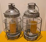 Brocante landelijke lantaarns, Huis en Inrichting, Woonaccessoires | Kandelaars en Kaarsen, Ophalen of Verzenden, Zo goed als nieuw