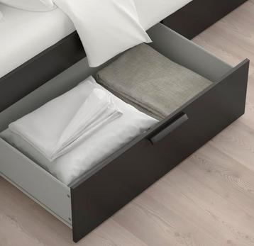 Ikea bedframe lattenbodem brimnes zwart 160x200 - afbeelding 3