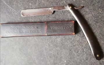 Scheermes, antiek. Nicholsons Cutlery Store. Toronto.  beschikbaar voor biedingen