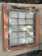 Oud glas in lood raam 60 hoog, Gevelraam of Ruit, Ophalen of Verzenden, Zo goed als nieuw, Minder dan 80 cm