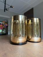 Goudkleurige windlichten - Lifestyle, Gebruikt, Overige kleuren, Ophalen of Verzenden, Glas