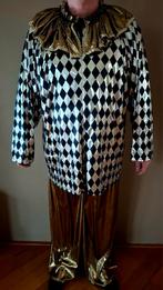 Carnavals pak- Harlekijn  goud/zwart, Carnaval, Onbekend, Overige maten, Ophalen of Verzenden