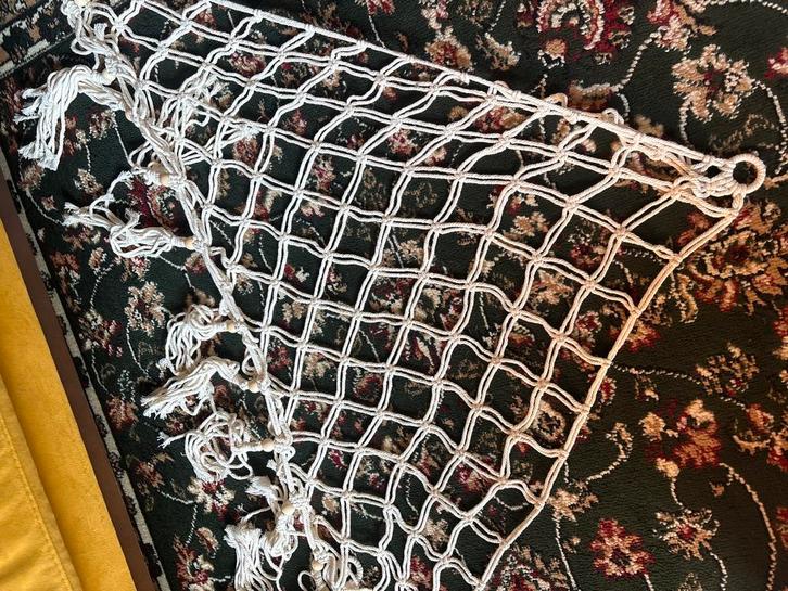 Wit macramé wandkleed, Huis en Inrichting, Stoffering | Tapijten en Kleden, Zo goed als nieuw, Minder dan 50 cm, Rechthoekig, Wit