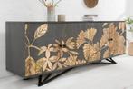 Dressoir Jungle 160cm grijs Massief Mango Hout schade, Ophalen, 150 tot 200 cm, Zo goed als nieuw, Metaal