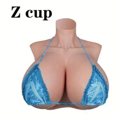 100% siliconen, enorm grote borsten, hoge kraag............., Kleding | Dames, Ondergoed en Lingerie, BH, Beige, Ophalen of Verzenden