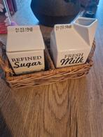 Riviera maison suiker en melk potjes, Ophalen of Verzenden, Zo goed als nieuw, Glas of Kopje