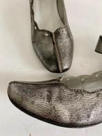 G348 Fidji mt. 37,5 leren enkel-schoenen sandalen zilver, Grijs, Sandalen of Muiltjes, Ophalen of Verzenden, Fidji