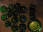 VINTAGE groen glas servies 1950jr, Ophalen of Verzenden