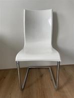 Sledestoel wit hoogglans (2x), Huis en Inrichting, Stoelen, Ophalen, Gebruikt, Wit, Twee