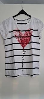 Wit tshirt met hart EDC maat M, Maat 38/40 (M), Wit, Ophalen of Verzenden, Zo goed als nieuw