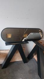 Mooie lange spiegel nieuw in doos, zwarte rand 120 x 38 cm., Ophalen, Minder dan 50 cm, Nieuw, Minder dan 100 cm