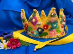 Handgemaakte vilten Waldorf verjaardagskroon bloemen, Hobby en Vrije tijd, Vilt, Ophalen of Verzenden, Nieuw