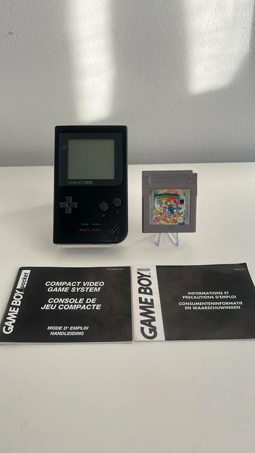 Nintendo Gameboy Pocket Black & Super Mario Land 2 & Handlei beschikbaar voor biedingen