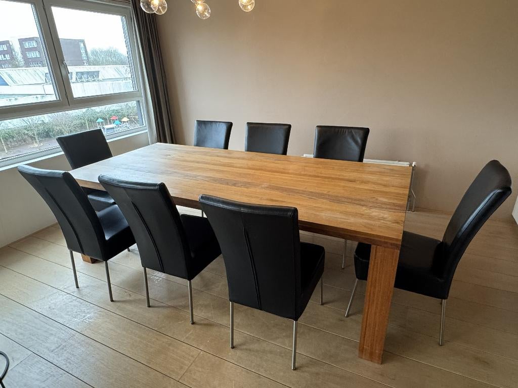 Kabana Design Notenhout Eettafel Debo, Ophalen, Overige materialen, 100 tot 150 cm, 200 cm of meer