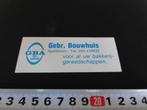 sticker apeldoorn gebr. bouwhuis GBA bakkerij gereedschappen, Ophalen, Zo goed als nieuw, Bedrijf of Vereniging