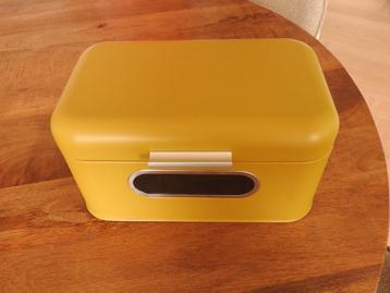 Nieuw! kleine retro broodtrommel. okergeel/mosterdgeel. beschikbaar voor biedingen