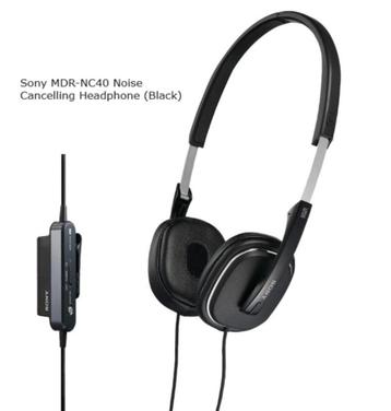 Sony MDR-NC40 Noise Cancelling Headphone (Black) beschikbaar voor biedingen