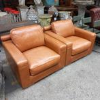 Twee lederen top-fauteuils, Ophalen, Gebruikt, Tweepersoons, 75 tot 100 cm