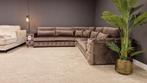 Direct ophalen | Velvet hoekbank Taupe | Showroom Utrecht, Info@trendvortex.com, Hoekbank, 150 cm of meer, Trend vortex