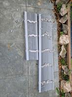 Aluminium jaloezieën - taupe grijs - 1,34 m & 0,80 m breed, Ophalen, Gebruikt, 50 tot 100 cm, Grijs