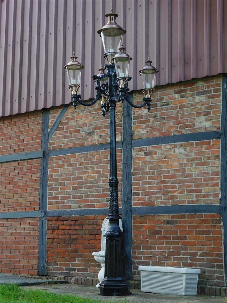 lantaarnpaal , heel groot , met 5 kappen, Antiek en Kunst, Curiosa en Brocante, Ophalen of Verzenden