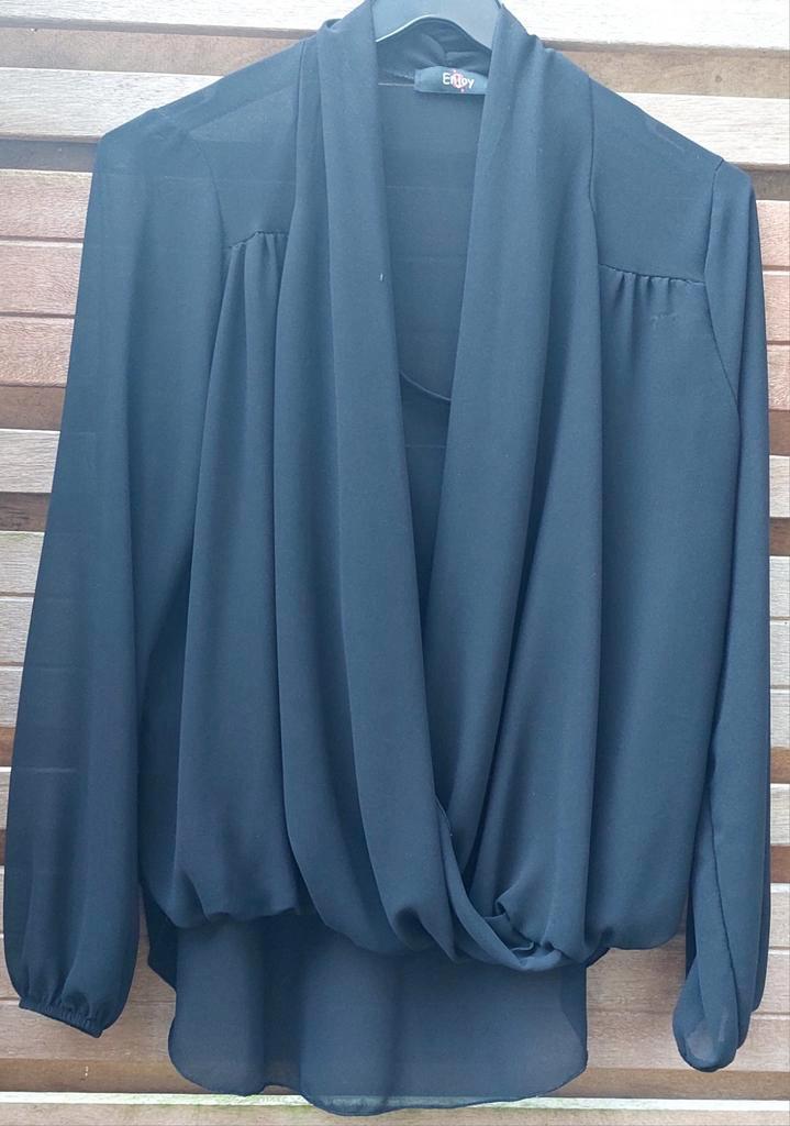 Enjoy damesblouse maat 38, Kleding | Dames, Blouses en Tunieken, Zo goed als nieuw, Maat 38/40 (M), Zwart, Ophalen of Verzenden