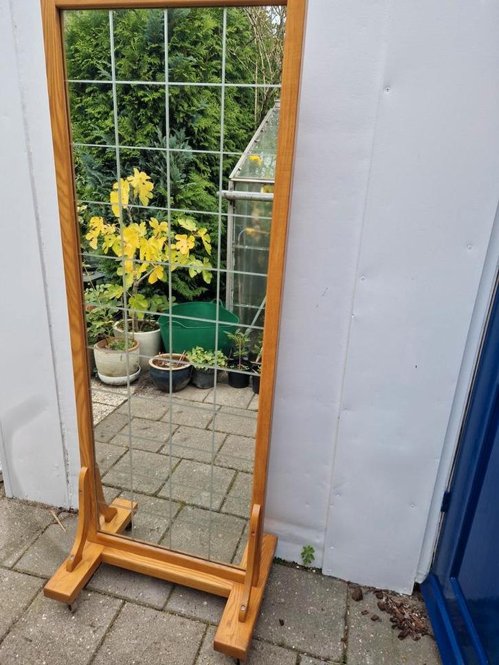 Blank eikenhouten room devider met spiegel, Huis en Inrichting, Woonaccessoires | Kamerschermen, Ophalen of Verzenden