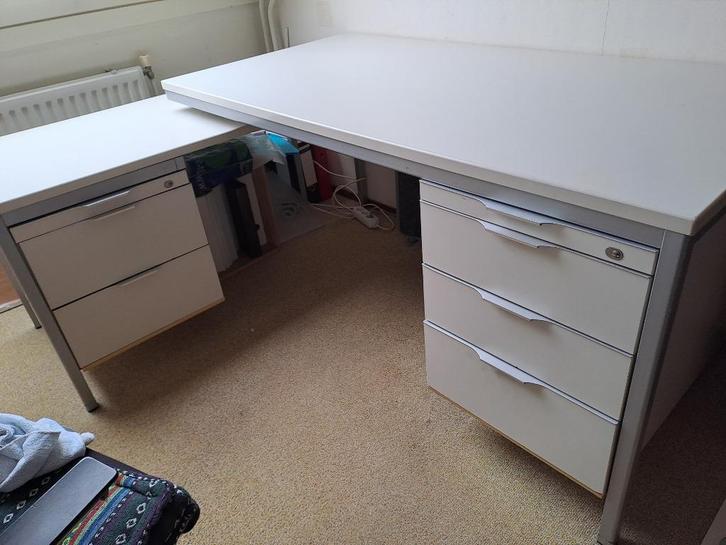 Royaal, wit hoekbureau, Huis en Inrichting, Bureaus, Gebruikt, Bureau, Ophalen