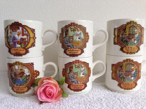🤎6 Vintage VILLEROY & BOCH Koffiemokken/Kopjes Jaren 70., Huis en Inrichting, Keuken | Servies, Zo goed als nieuw, Kop(pen) en/of Schotel(s)