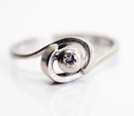 14 krt witgouden ring met solitair diamant, Ophalen of Verzenden, Zo goed als nieuw, ., Met edelsteen