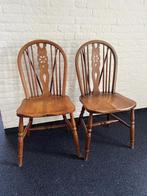 2 antieke stoelen, Twee, Gebruikt, Bruin, Hout