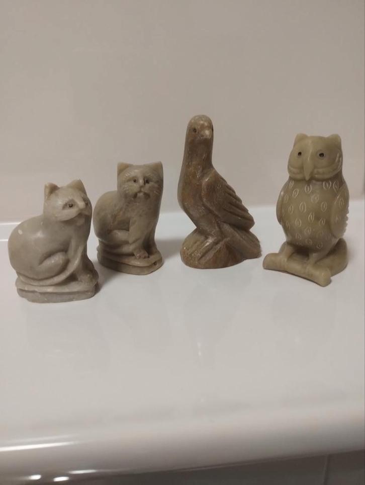 Oud chinese speksteen handgesneden fluit beeldjes van dieren, Antiek en Kunst, Kunst | Beelden en Houtsnijwerken, Ophalen of Verzenden