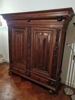 Antieke Eikenhouten Kast kussenkast, Antiek en Kunst, Ophalen