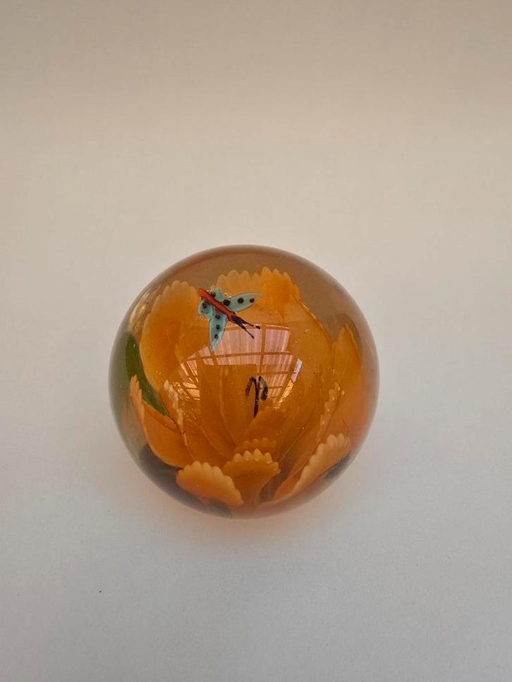 Vintage paperweight vlinder, Antiek en Kunst, Antiek | Glas en Kristal, Ophalen of Verzenden