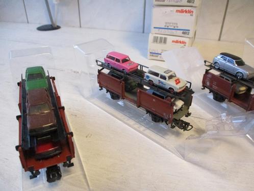 Märklin Auto transporter beladen met div autos no 4612 4x, Hobby en Vrije tijd, Modeltreinen | H0, Zo goed als nieuw, Wagon, Wisselstroom