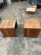 Set van 2 kersenhouten bijzet tafels - 45x45x45 cm, Gebruikt, Vierkant, Minder dan 50 cm, Ophalen of Verzenden