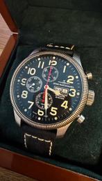 Zeno Watch Basel Chronographe, Overige merken, Leer, Staal, Polshorloge