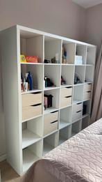 IKEA KALLAX kast 5x5 + lades (inzet), wit, compleet, Ophalen, 150 tot 200 cm, Zo goed als nieuw, Met lade(s)