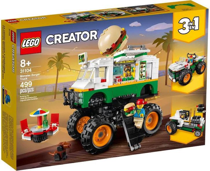 Lego Creator 3in1 31104 Hamburger Monstertruck, Kinderen en Baby's, Speelgoed | Duplo en Lego, Nieuw, Lego, Complete set, Compleet